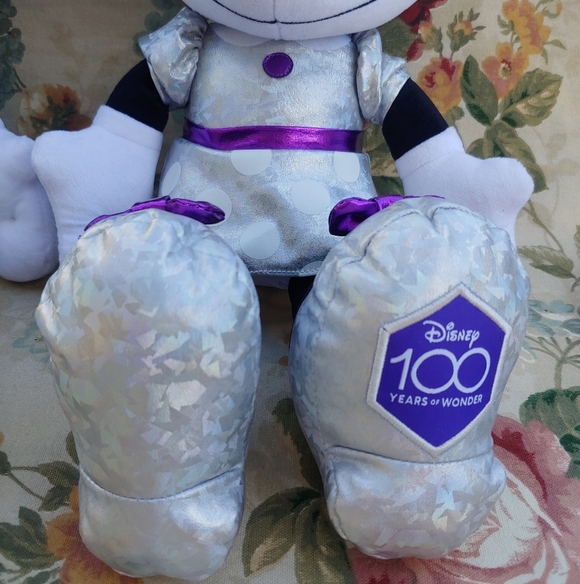 Disney 100 Years of Wonder Plush Mickey & Minnie Set in Silver 17 Inches NWT - Picture 13 of 17